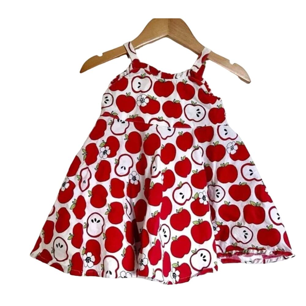 GYMBOREE Adorable Apple Print Twirl Dress & Bloomers Sz. 6-12M EUC  Comfort - Picture 13 of 14